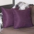 thumbnail image 1 of Farmhouse Set of 2 Decorative Throw Pillow Solid Color 18" x 18" Purple Square for Couch, Bedding, 1 of 4