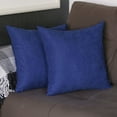 thumbnail image 1 of Honey Set of 2 Decorative Throw Pillow Cover Solid Color 20" x 20" Navy Blue Square Pillowcase for Couch, Bedding, 1 of 4