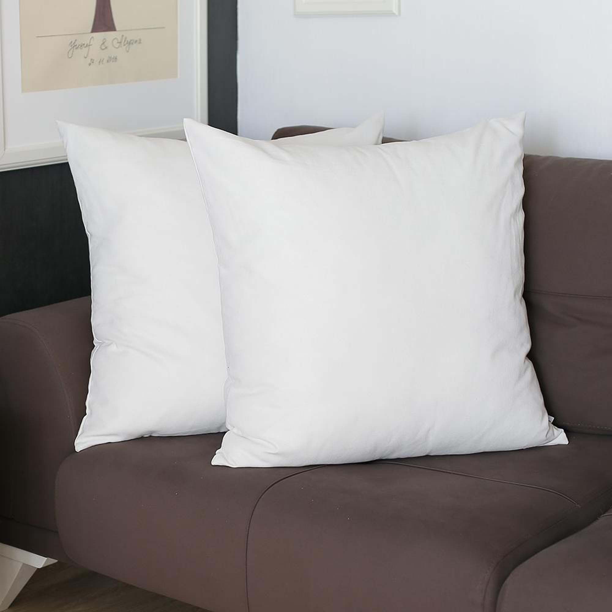 White 22" x 22" Polyester Square Pillow Covers Set of 2