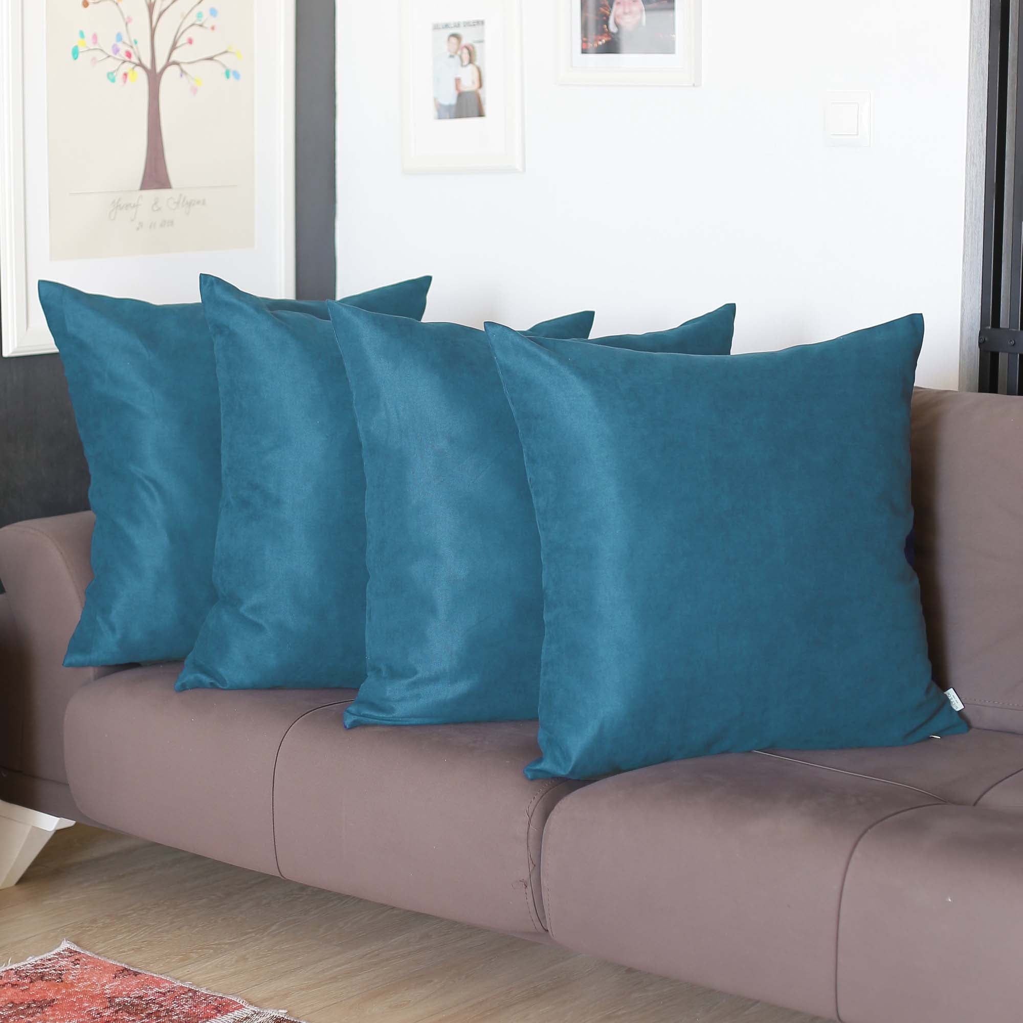 Teal Throw Pillow Covers Decorative Pillows for Couch Pillows 18 X 18 Inch  Turquoise Throw Pillow Case for Bedroom Sofa Living Room 4 Pack Cojines  Decorativos para Sala 