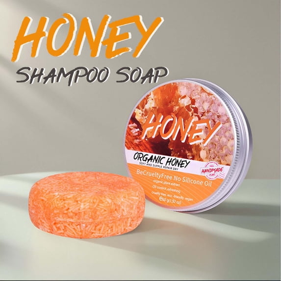 Honey Shampoo Soap Bar – Natural Nourishing Solid Shampoo for Fresh & Clean Hair, Gentle Hydrating Formula for Soft Shiny Results