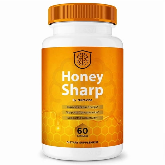Honey Sharp  Daily Formula with a Natural Blend to Help Maintain Focus, Memory & Concentration | Clean, Gentle, Easy-to-Swallow Memory On Capsules for Everyday Sharpness (60 Capsules)