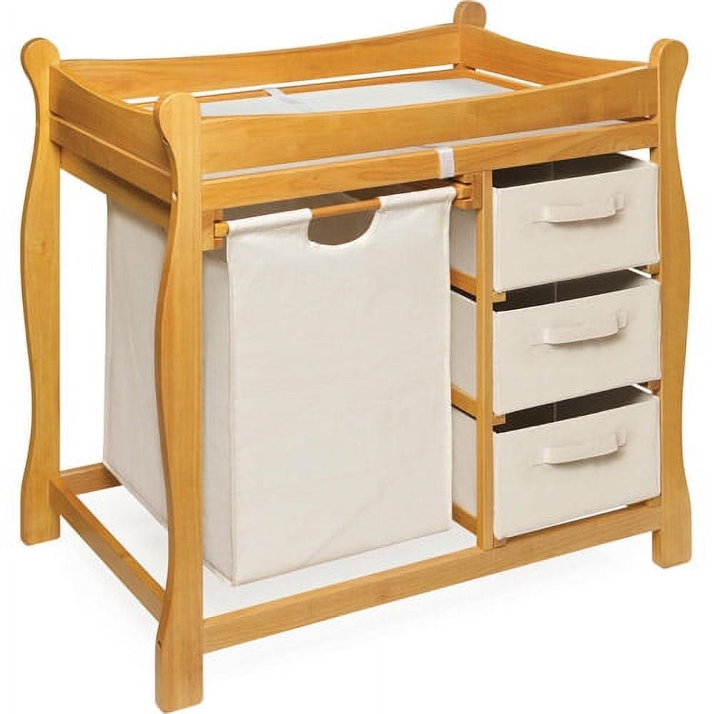 Honey Sleigh Style Changing Table with Hamper/3 Baskets