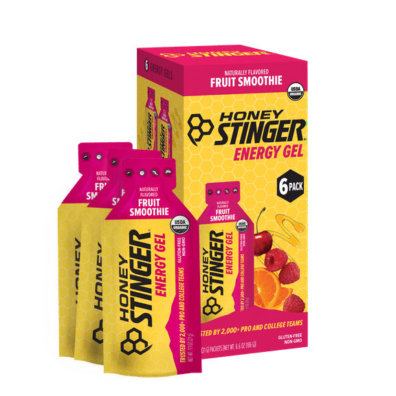 Honey Stinger Organic Gluten-Free, Fruit Smoothie Energy Gel, 1.1 oz, 6 Count Box