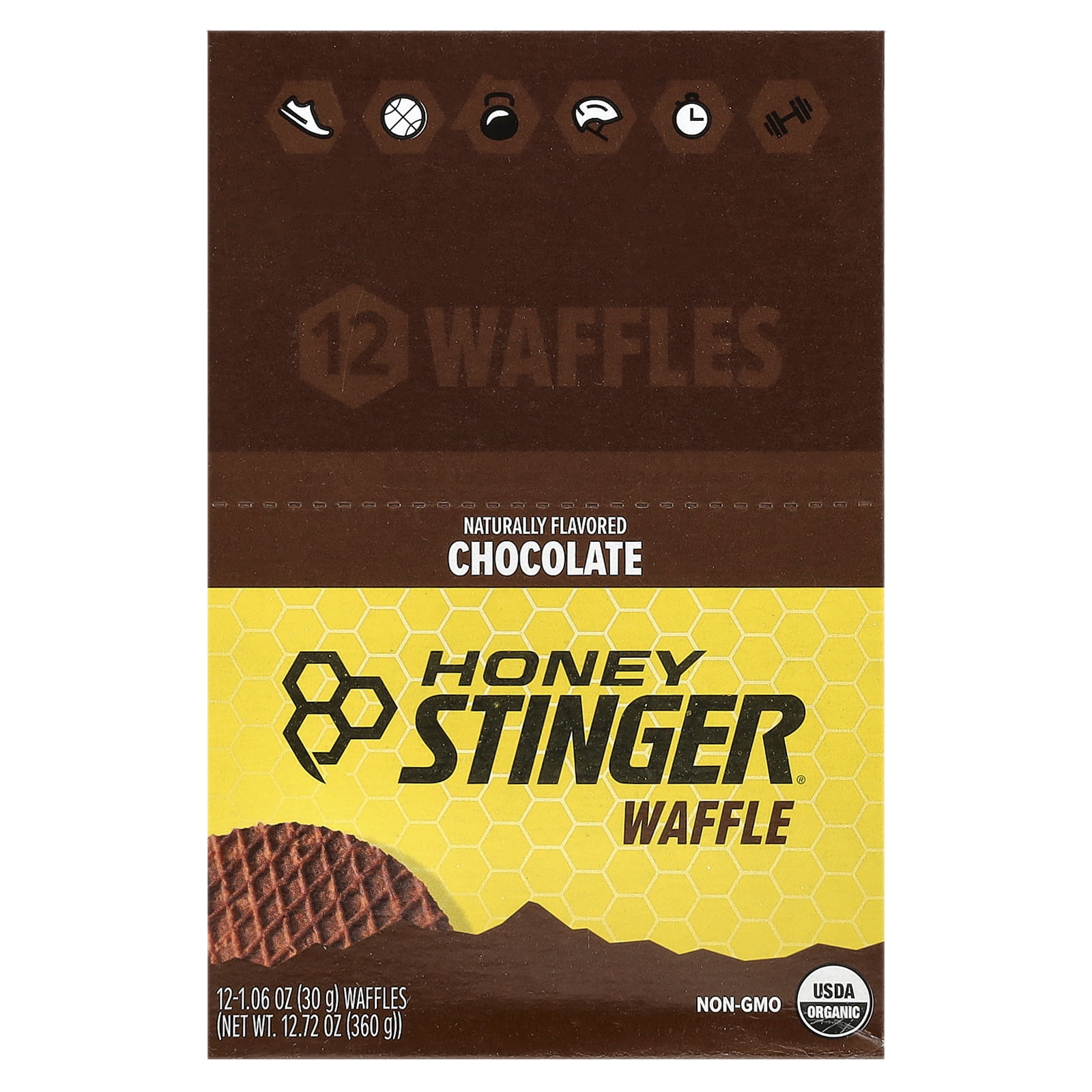 Honey Stinger, Energy Waffle, 12 - 1.06 oz Waffles, Chocolate