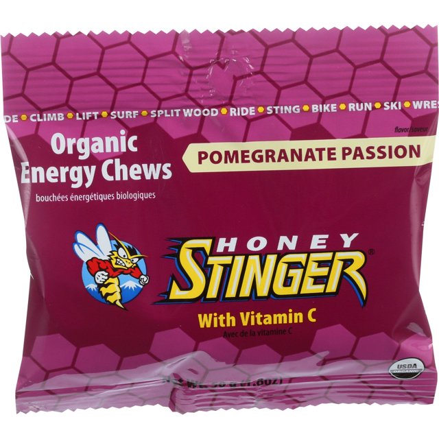 Honey Stinger Fruit Chew Pomegranate Passion Fruit Organic Energy, 1.8 OZ (Pack of 12)