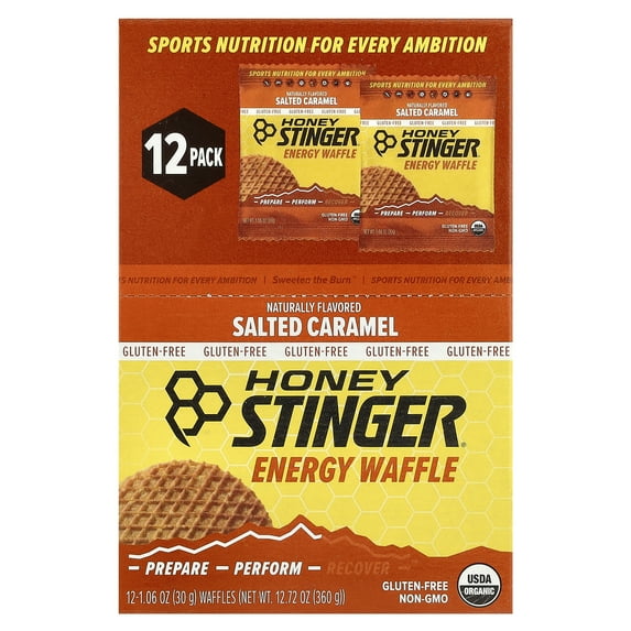 Honey Stinger Salted Caramel Energy Waffle 12 - 1.06 oz Waffles