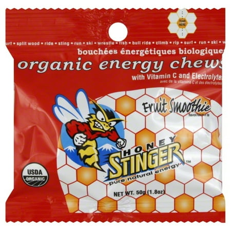 Honey Stinger Organic Energy Chews - Fruit Smoothie Flavor for Natural Energy Boost Pack of 12