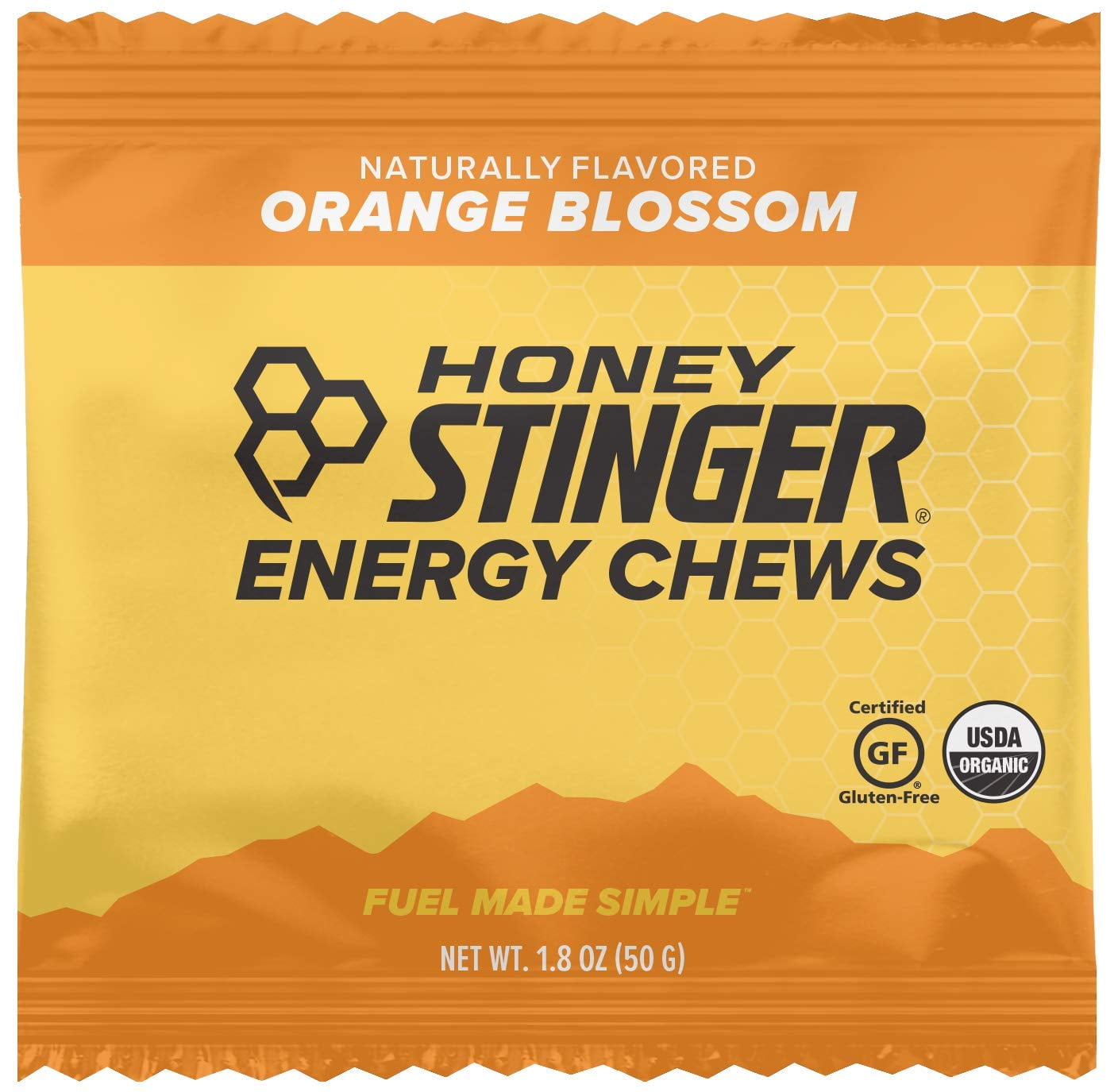 Honey Stinger Organic Energy Chews, Orange Blossom, Sports Nutrition, 1.8 Ounce (Pack of 12)