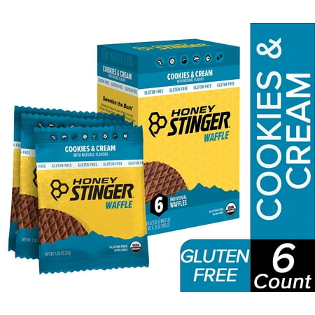 Honey Stinger Gluten Free Snack Waffle, Cookies and Cream, 6 Ct