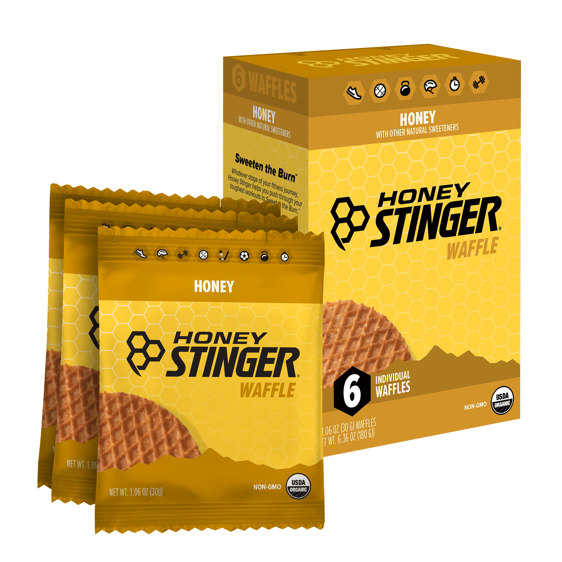 Honey Stinger Individual Healthy Organic Snack Waffle Honey 6 Ct 