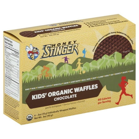 Honey Stinger Kids Organic Stinger Waffle Chocolate, 6 0.5 Ounce Waffles