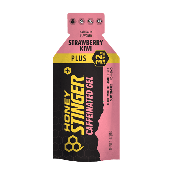 Honey Stinger Organic Gluten-Free Caffeinated Energy Gel, Strawberry Kiwi, 1.1 oz, 1 Count