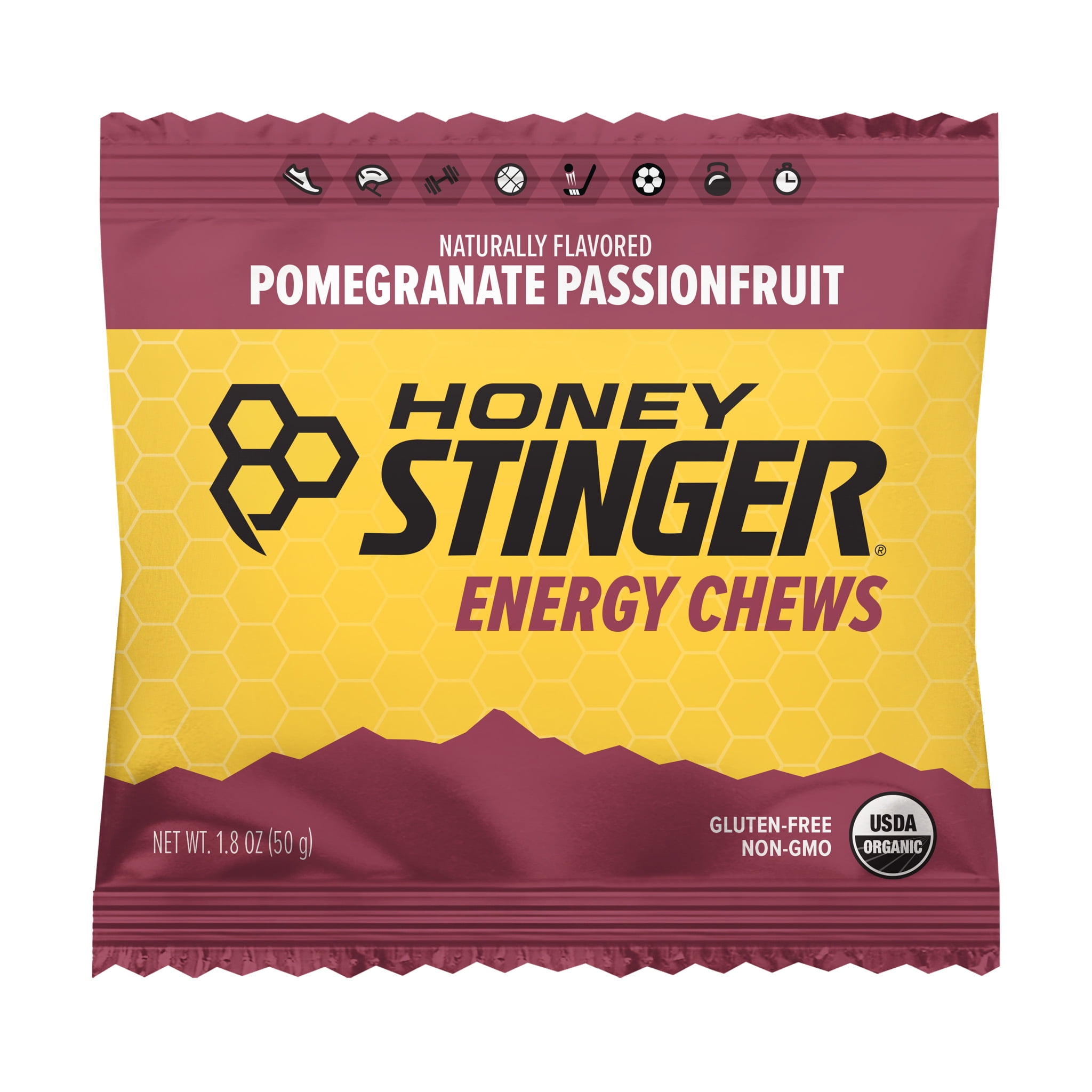 Honey Stinger Organic Energy Chew, Pomegranate Passion, 1.8 oz
