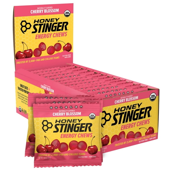 Honey Stinger Organic Gluten-Free Energy Chews, Cherry Blossom, 1.8 oz, 12 Count Box