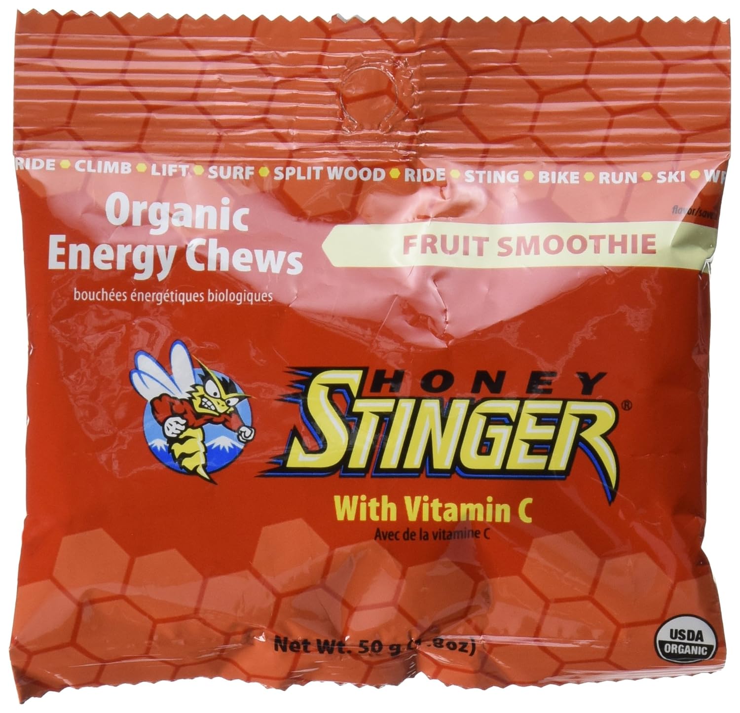 Honey Stinger Organic Energy Chews, Fruit Smoothie, 1.8Ounce Bag (Pack