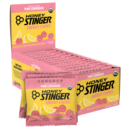 Honey Stinger Organic Gluten-Free Energy Chews, Pink Lemonade, 1.8 oz, 12 Count Box