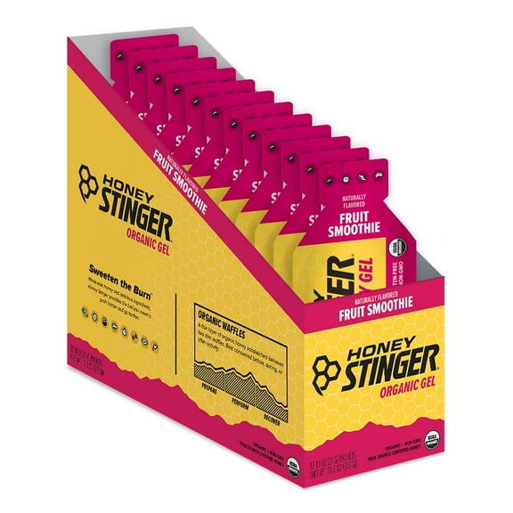 Honey Stinger Organic Energy Gel, Fruit Smoothie, 1.1 oz, 12 Count Box