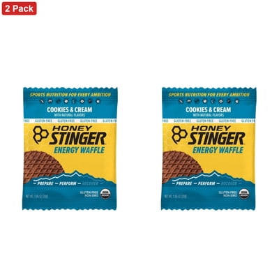 Honey Stinger Organic Gluten Free Cookies and Cream Waffle - 1pk: Ready to Eat Snack Bar, 1.06 oz, 1g Protein