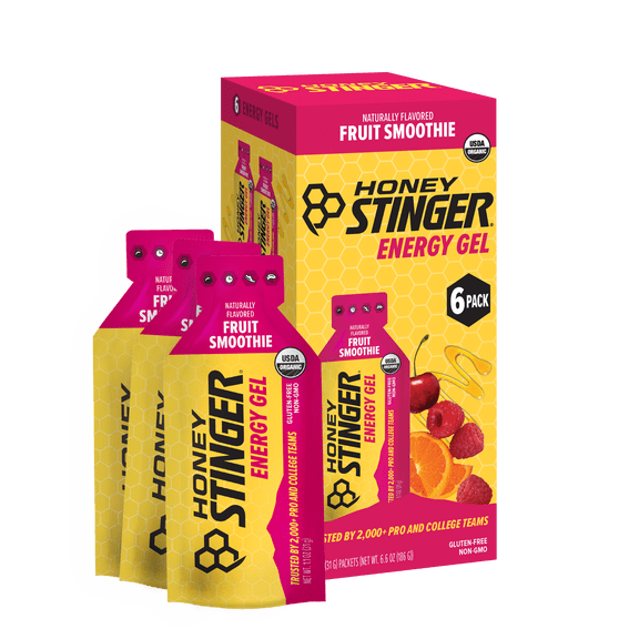 Honey Stinger Organic Gluten-Free, Fruit Smoothie Energy Gel, 1.1 oz, 6 Count Box