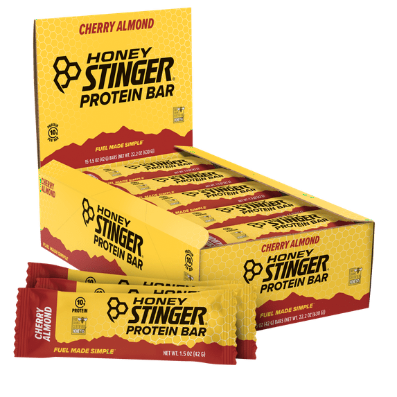 Honey Stinger Protein Bar, Dark Chocolate Cherry Almond, 10g Protein, 15 Ct