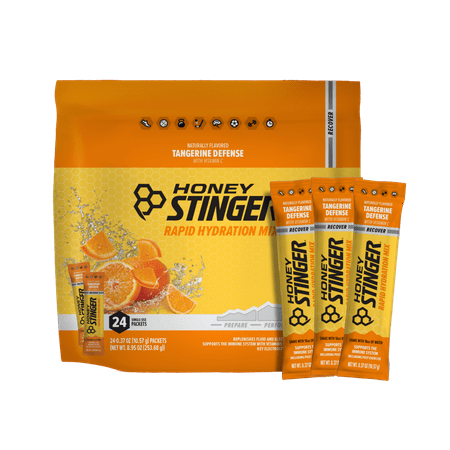 Honey Stinger Rapid Hydration, Recover, Drink Mix, Tangerine, Individual Packs, 24 servings