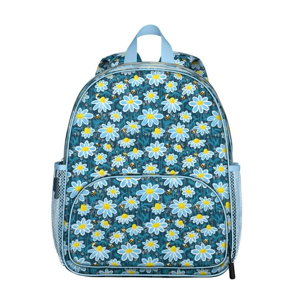 Honey Student Backpack – Cute Bee Lovers Cartoon Print With Bumble Bee Hive Yellow Pattern And Artistic Honeycomb Design