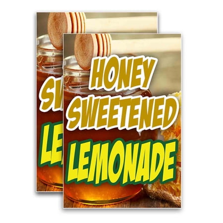 Honey Sweetended Lemonade (24" X 36") Vinyl Decal Only (Pack of 2) |Sign|Sticker|Poster