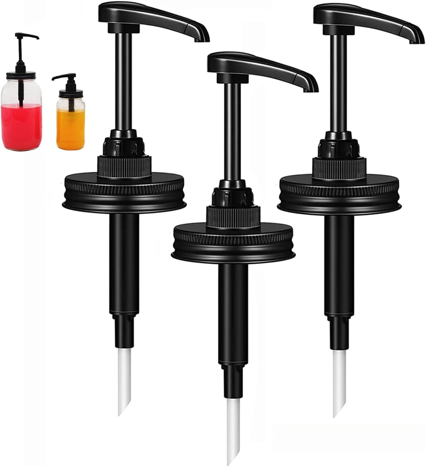 Honey and Syrup Pump Dispenser Lids Pack of 3 for Wide Mouth Mason