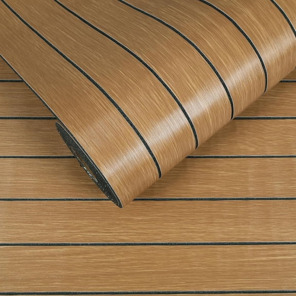 Honey Teak Slat Wall Panels Peel and Stick Wooden Panels Wall Decor 17''x118'' Self Adhesive Decorative Slatted Panels for Bedroom Living Room Accent Walls Ceilings TV Backdrop RV