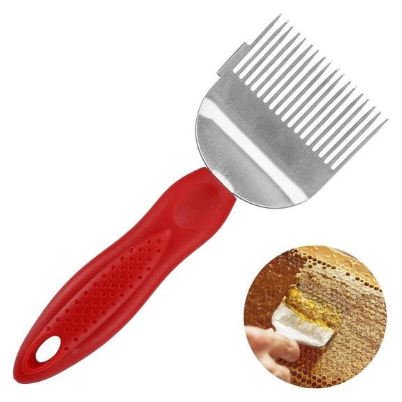 Honey Uncapping Fork 18 Stainless Steel Tines Plastic Handle Beekeeping Scraper Tool for Honey Extractor