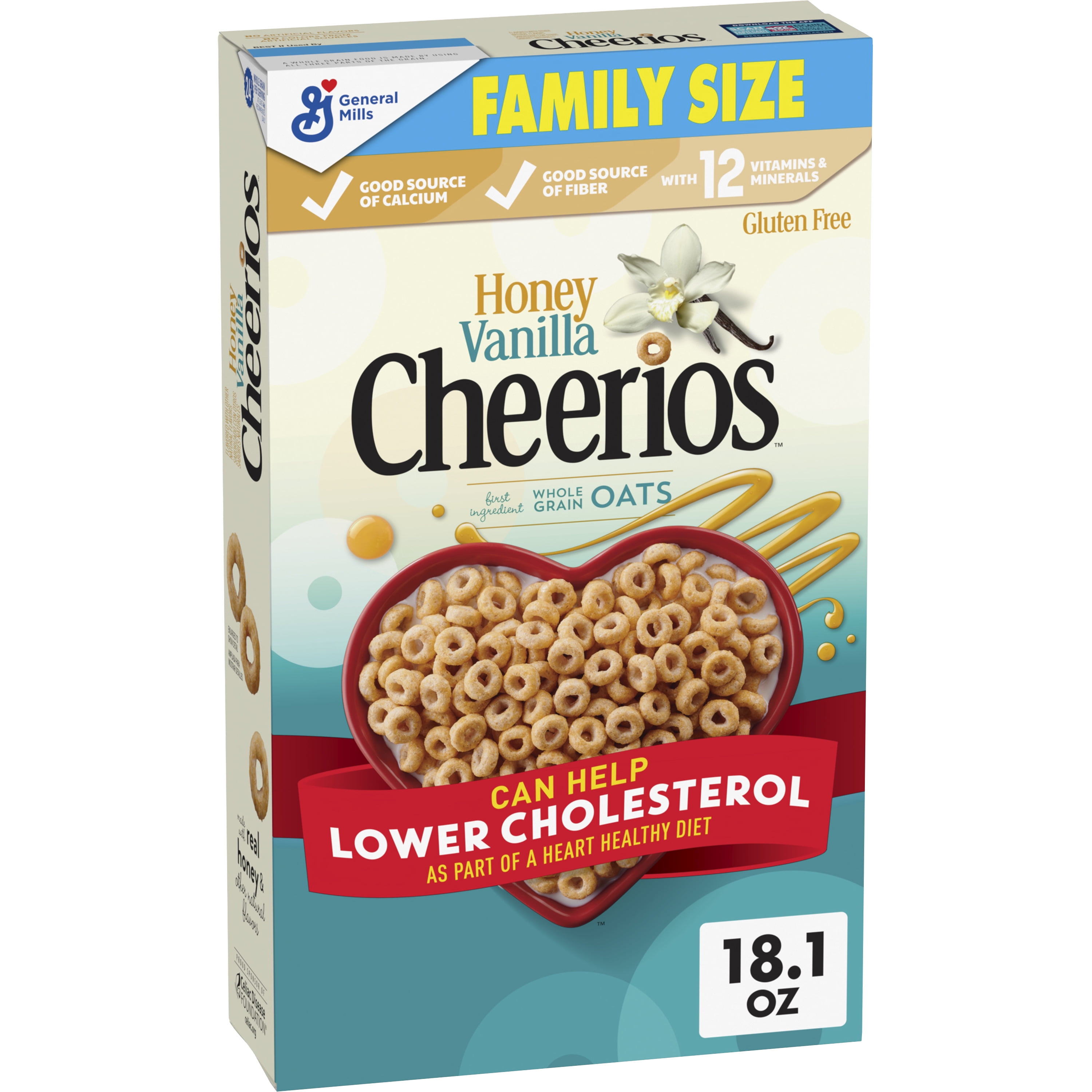 Honey Vanilla Cheerios, Heart Healthy Cereal, 18.1 OZ Family Size Box