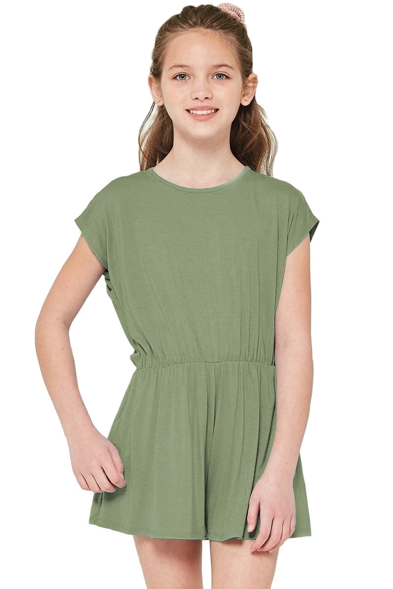 Honey Vanilla Girls' Dolma Romper with Pockets and Easy Removable Label ...