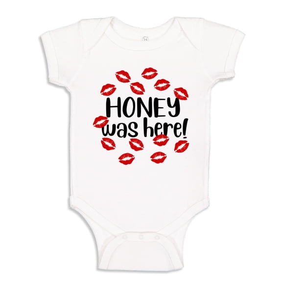 Honey Was Here Baby Bodysuit One Piece 12 mo White