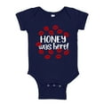 thumbnail image 1 of Honey Was Here Baby Bodysuit One Piece 6 mo Navy Blue, 1 of 3