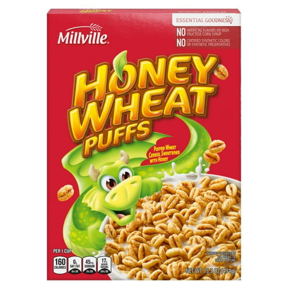 Millville Honey Wheat Puffs Cereal, 15.3 oz