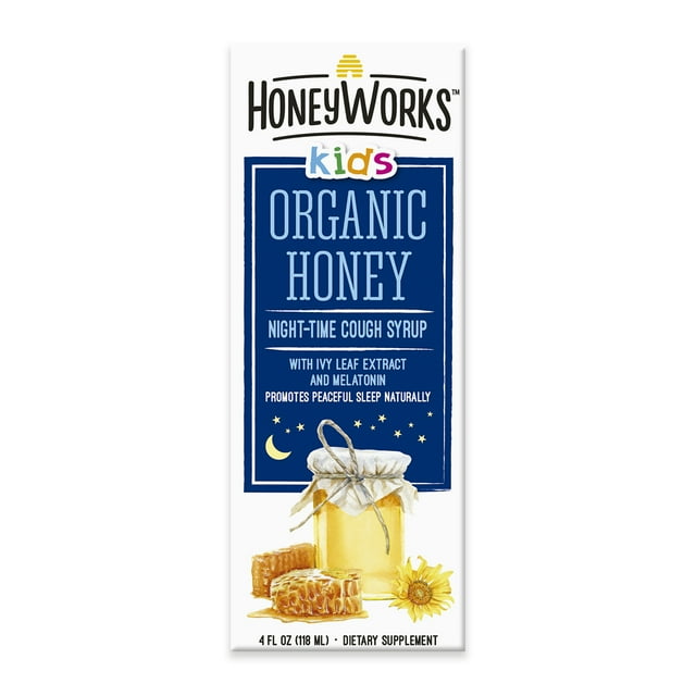 Honey Works Kids Organic Honey Night Time Cough Syrup with Ivy Leaf