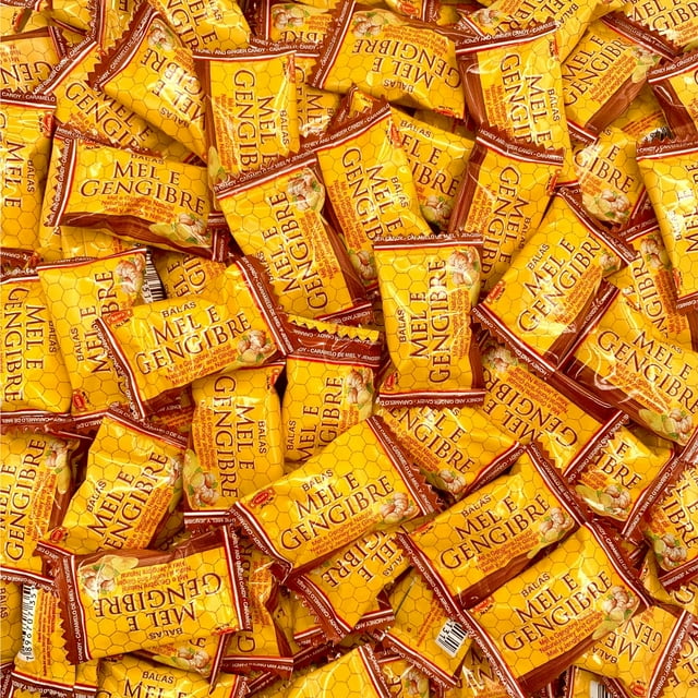 Honey and Ginger Hard Candy, Individually Wrapped (1 Pound Bag Approx