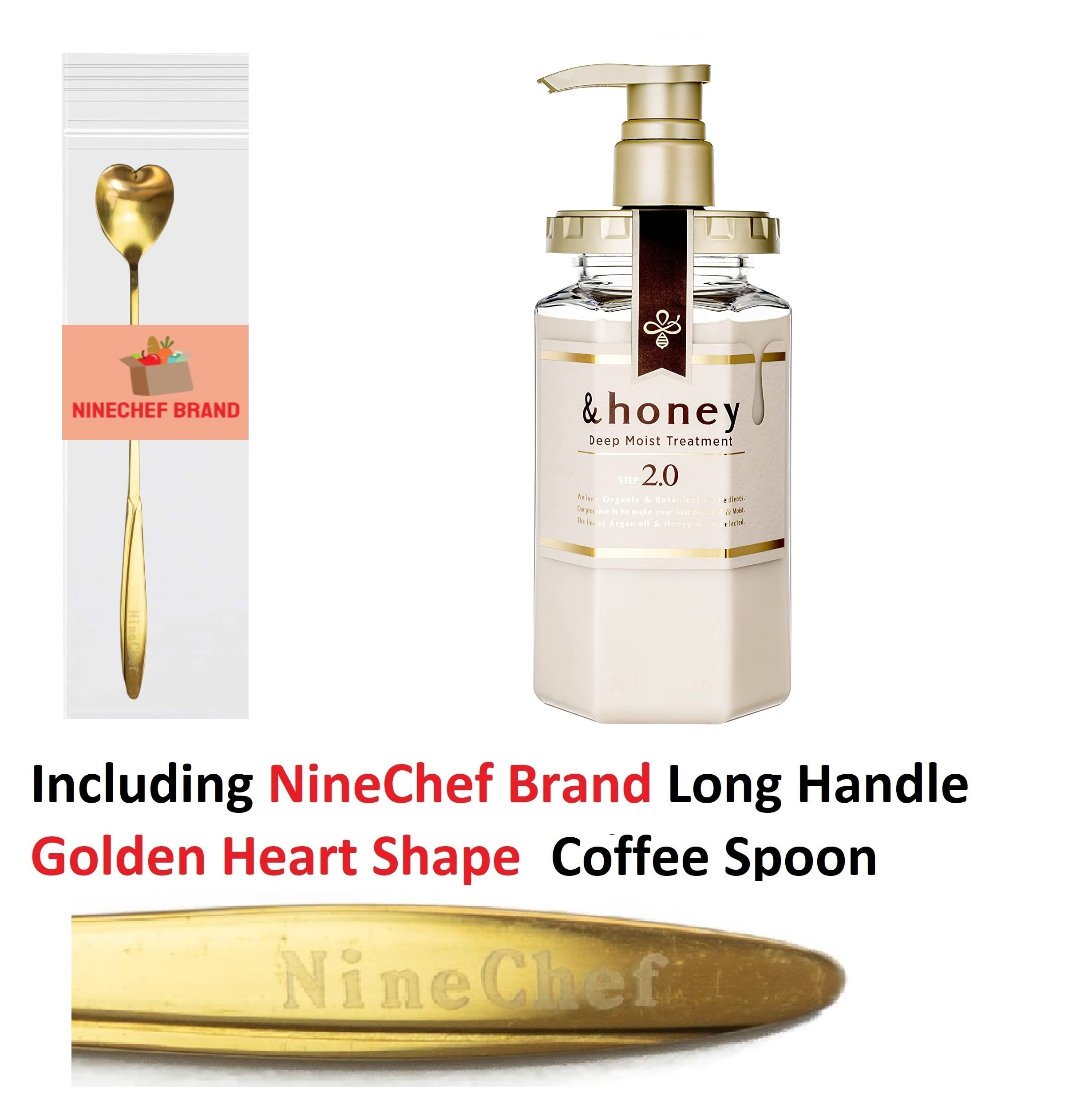  Honey (and Honey) Deep Moist Hair Oil 3.0 100ml Plus NineChef Brand  Golden Heart Shape Long Handle Ice Tea Coffee Spoon 
