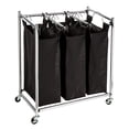 thumbnail image 1 of Honey-can-do Triple Laundry Sorter with Wheels, Black, 1 of 6