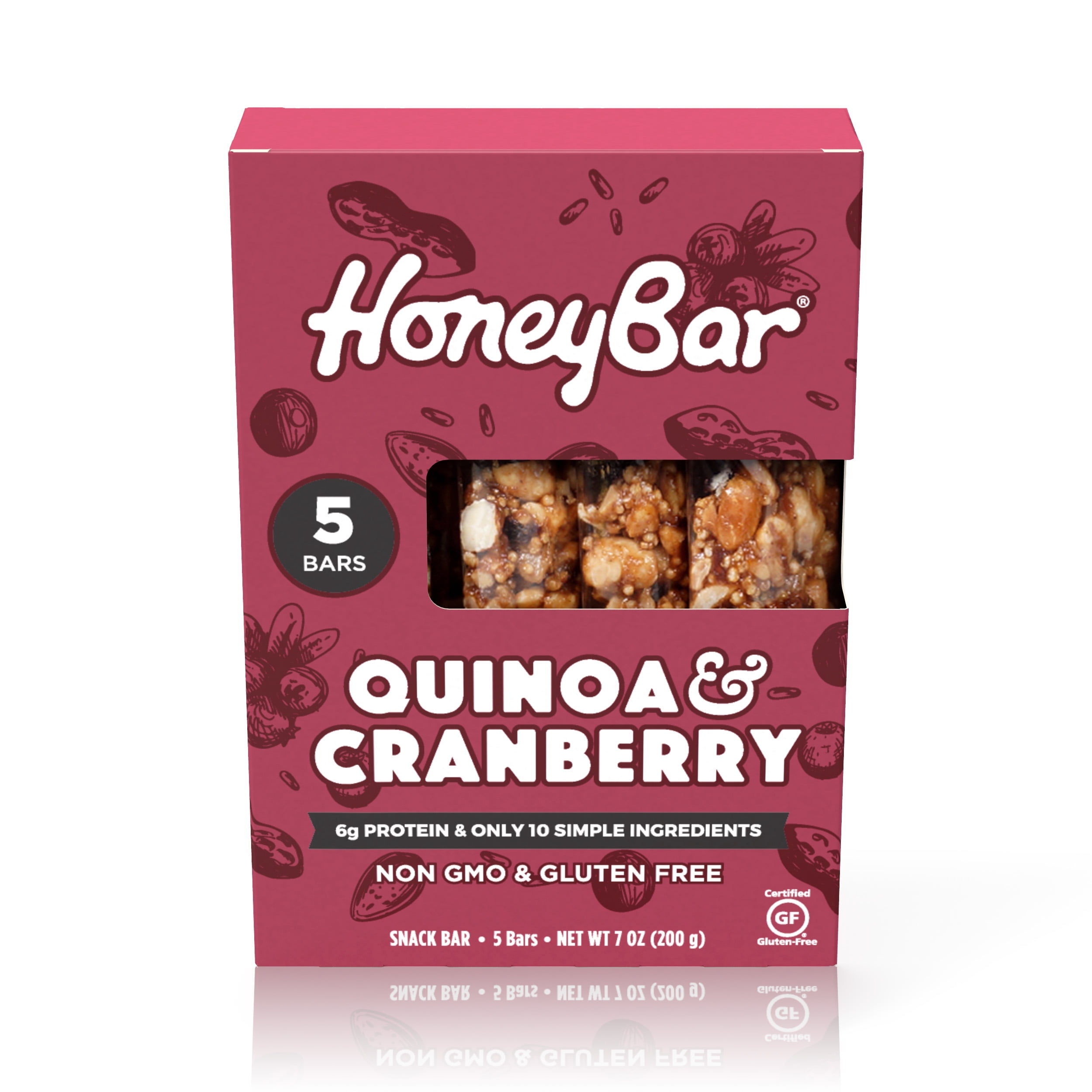 HoneyBar, Quinoa & Cranberry Snack Bars, 7 oz, 5 Ct