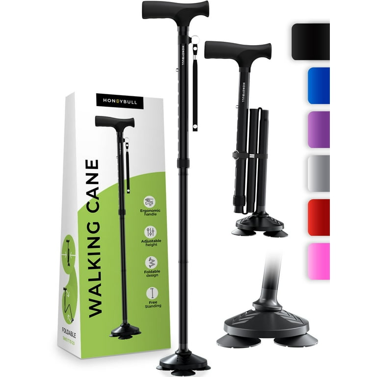 HoneyBull Walking Cane for Adults & Seniors - Foldable