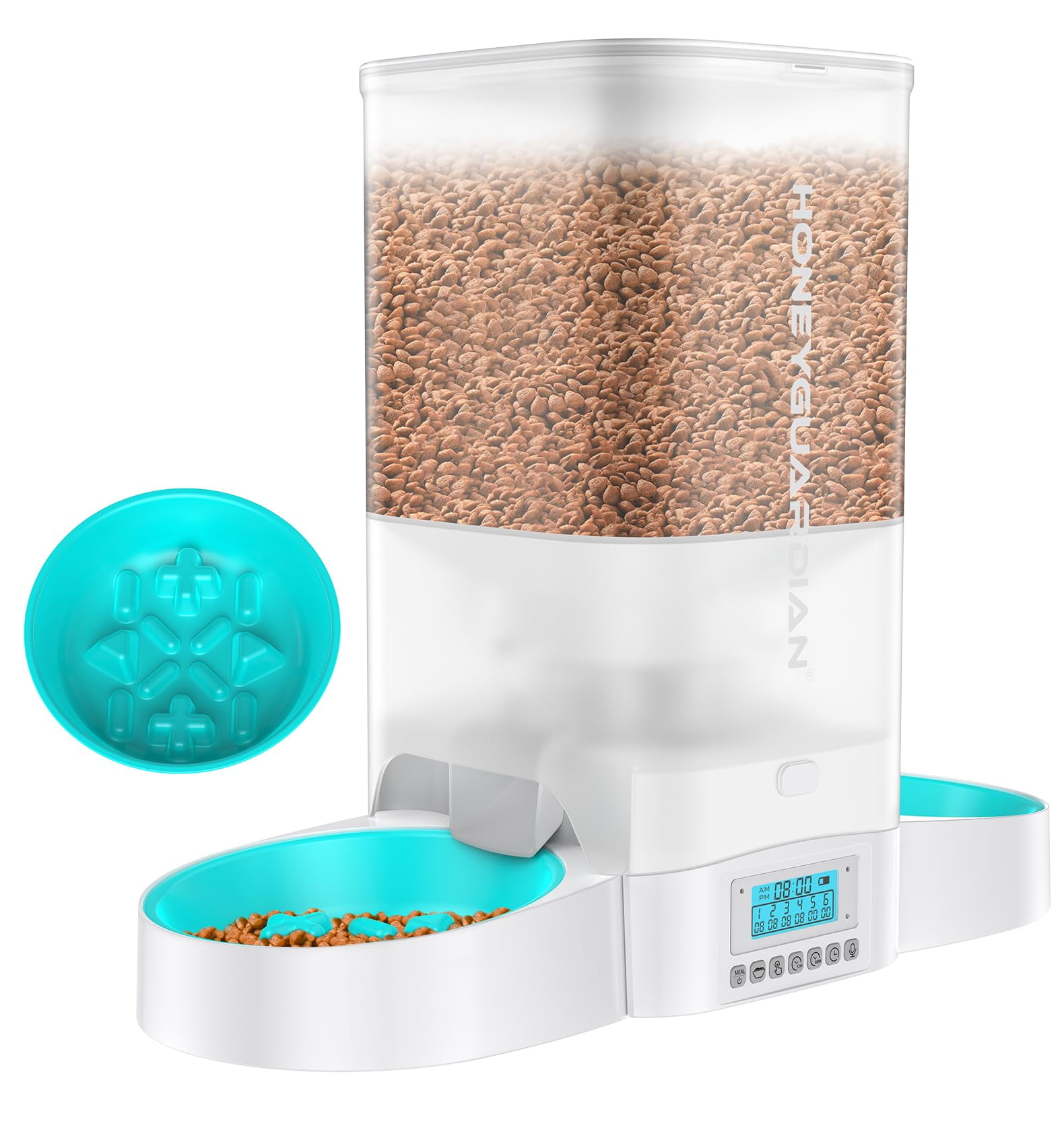 HoneyGuaridan Automatic Cat Feeder for Two Cats,5L Cat Food Dispenser ... - Programmable Cat Feeder For Two Cats