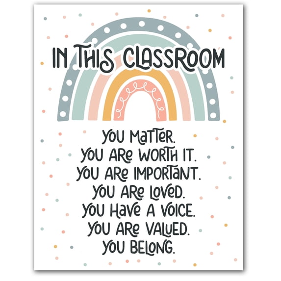 HoneyKICK Boho Rainbow Classroom Decor Poster - 11x14 Unframed ...