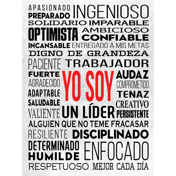 HoneyKICK "Yo Soy" I AM Affirmation Poster 12x16 - Bilingual Motivational Wall Art - Inspirational Poster for Bedroom, Office, Home Decor