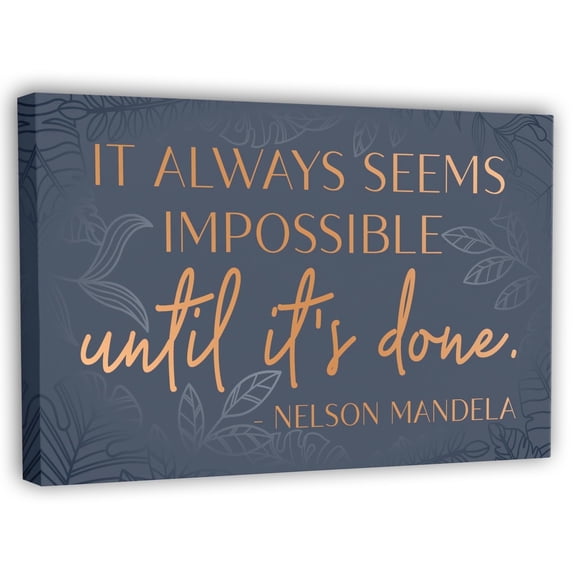 HoneyKICK Nelson Mandela Inspirational Quote Canvas Wall Art - Motivational Wall Decor for Office, Bedroom, Living Room