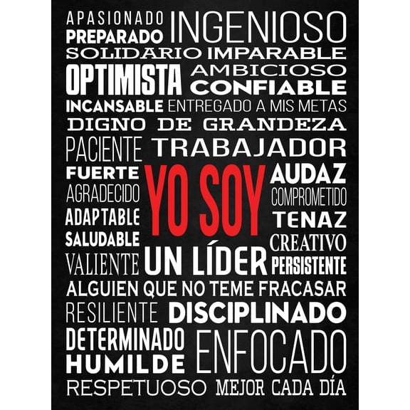 HoneyKICK YO SOY I AM Affirmations Canvas Wall Art - 12x16 Bilingual Inspirational Canvas - Motivational Wall Decor for Bedroom, Office