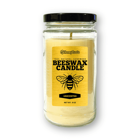 HoneyPlusCo | 100% Natural Beeswax Candle (9 OZ)