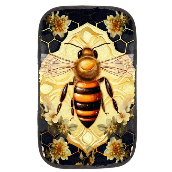 Honeybee 12.5x8.2 Inch Soft Comfortable Furry Printed Car Armrest Mat Armrest Accessory Car Armrest Pad Armrest Cover