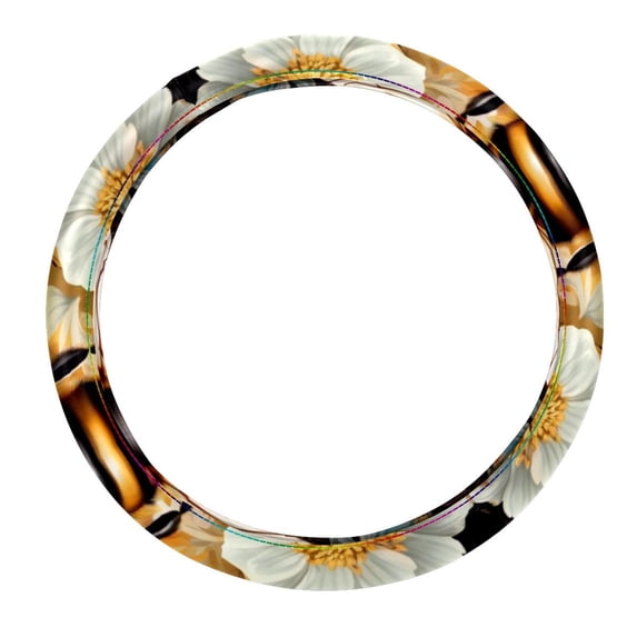 Honeybee 14.5 Inch Printing PVC Leather Car Wheel Covers Steering Wheel Covers Auto Accessories